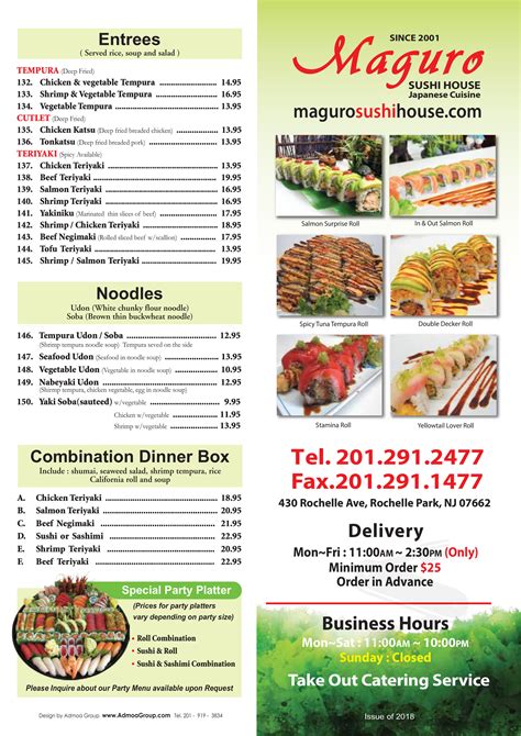 Menu - Rochelle Park NJ's Maguro Sushi House | Sirved