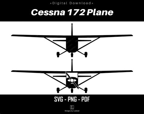 Cessna 172 SVG Prop Plane Aviation Vectors - Etsy