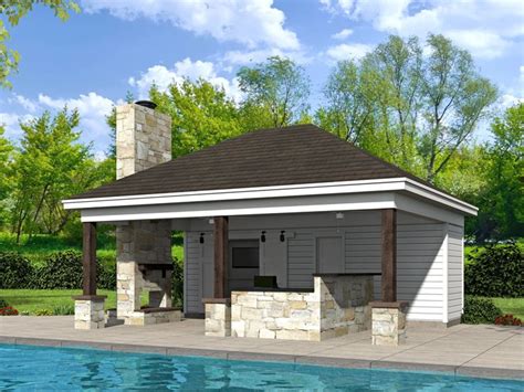 Pool House Plans | Pool House Plan with Bar & Grill # 062P-0006 at www ...