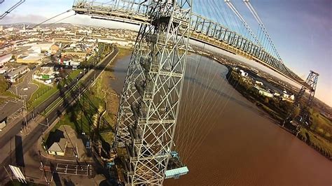 Newport transporter bridge filmed from the air. Beautiful FPV footage ...