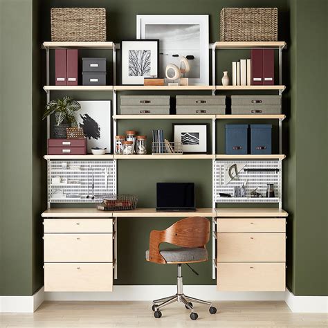 Container Store Elfa Freestanding Desk And Shelving Unit ...