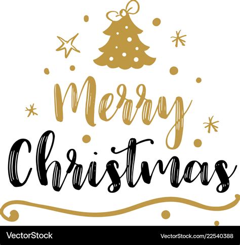 Merry christmas text design logo Royalty Free Vector Image