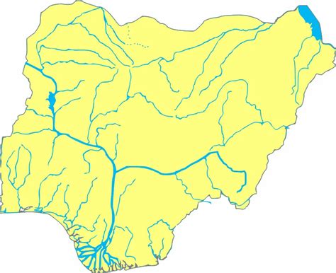 Nigeria Blank With Rivers - Mapsof.Net