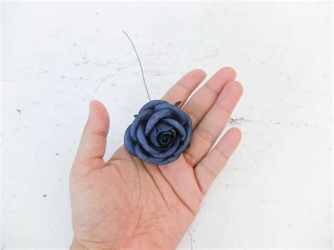 5 50mm/2 inches navy blue paper roses blue mulberry paper | Etsy