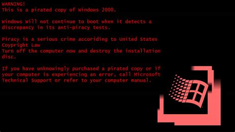 Windows 2000 Anti-Piracy Screen by xXSteamBoy on DeviantArt