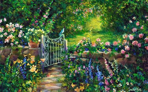 Spring Garden Painting Wallpapers - Wallpaper Cave