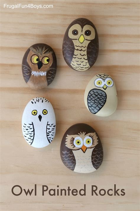 Owl Painted Rocks - Frugal Fun For Boys and Girls