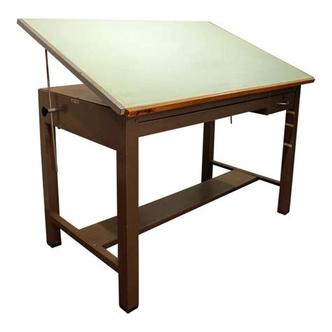 Vintage Mayline Steel Drafting Table Desk | Chairish