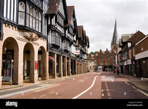 UK Derbyshire Chesterfield Knifesmithgate Victoria Centre mock Tudor Stock Photo, Royalty Free ...