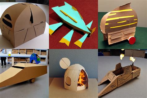 spaceship made of cardboard, cardboard on fire | Stable Diffusion | OpenArt