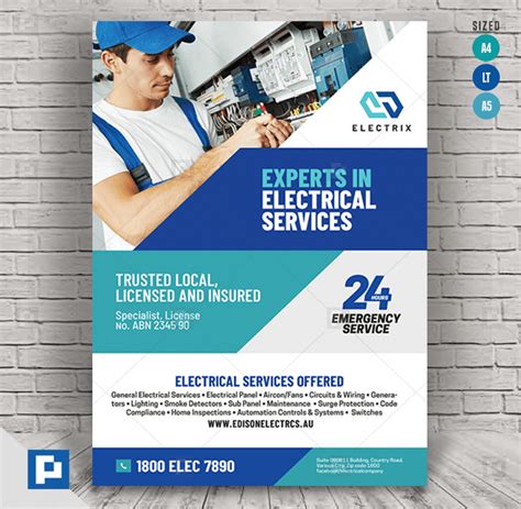 Electrician and Electrical Company Flyer - PSDPixel