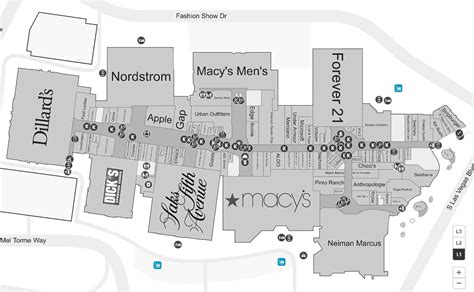 Fashion Show Mall Directory Map