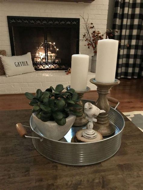 Pin by Tatum Gibson on Home in 2020 | Table decor living room, Coffee table farmhouse, Tray decor