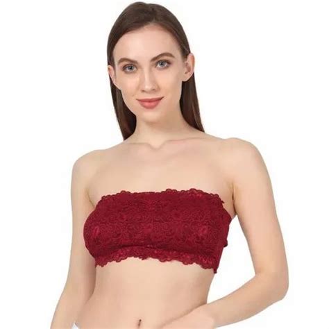 Net Padded Maroon Strapless Bra, Size: 32B at Rs 55/piece in New Delhi | ID: 24765520991