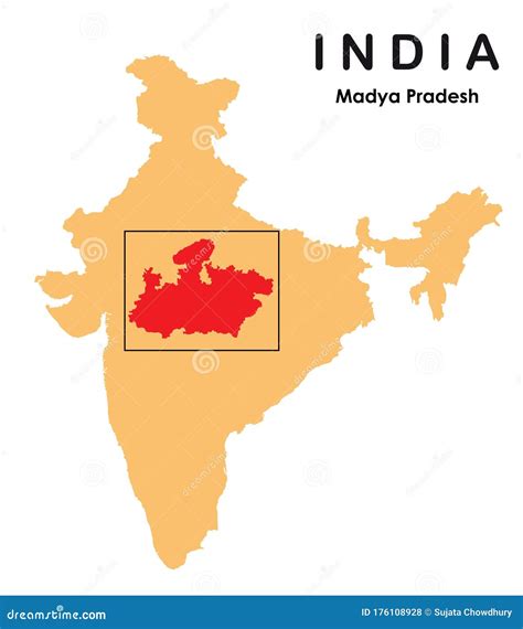 Madhya Pradesh in India Map. Madhya Pradesh Map Vector Illustration Stock Vector - Illustration ...