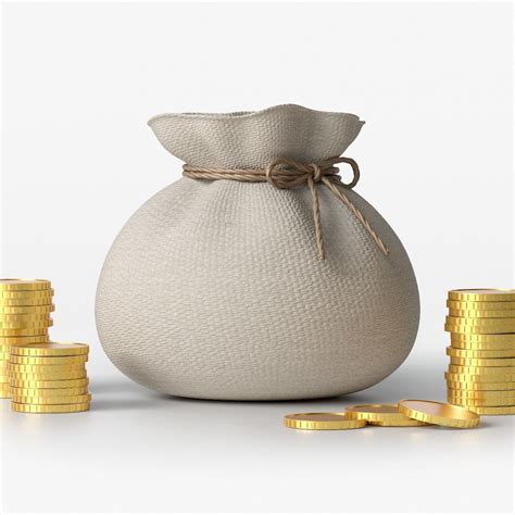 3D model Money Sack Money Bag with Gold Coins VR / AR / low-poly | CGTrader