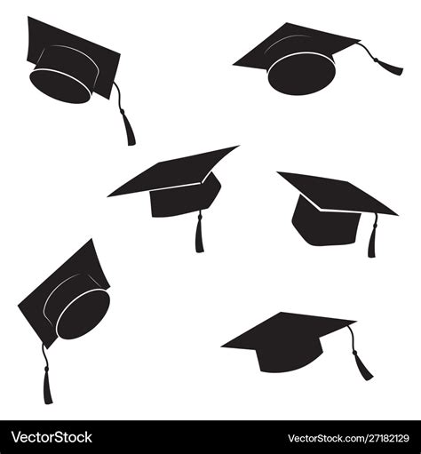 Flying Graduation Cap Silhouette