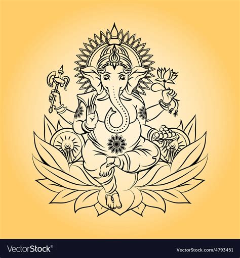 Lord ganesha indian god with elephant head Vector Image