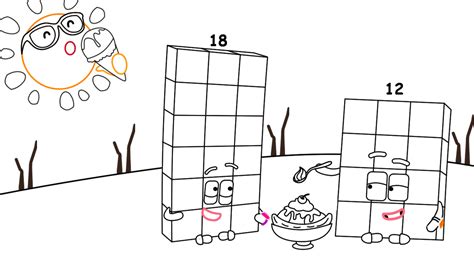 Bloques numéricos dieciocho y doce páginas para colorear - Bloques ...