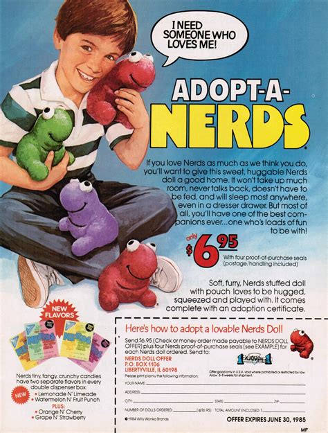 Day 3 = Nerds Plushes! | Branded in the 80s | Nerd, Retro ads, Nerds candy