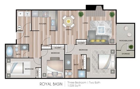 3 Bedroom Apartment Floor Plan With Dimensions Pdf - Home Alqu