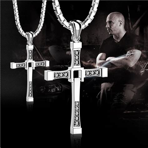 Fast and Furious 7 Dominic Toretto's Cross Necklace Pendant Vin Diesel Titanium Steel Necklace ...