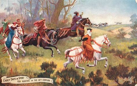 My Life In Postcards: Early Days of Sport - Fox Hunting in the 14th Century - Raphael Tuck ...