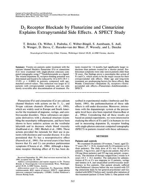 (PDF) D2 Receptor Blockade by Flunarizine and Cinnarizine Explains ...