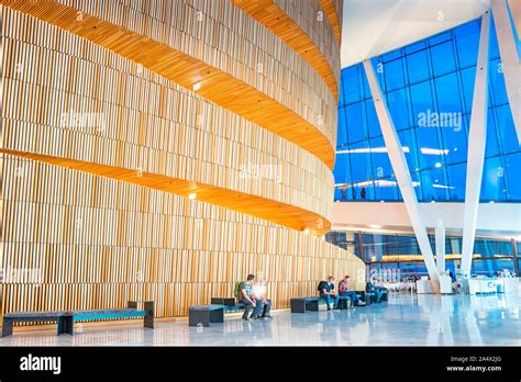 The foyer of the Oslo Opera House in Oslo Norway Stock Photo - Alamy