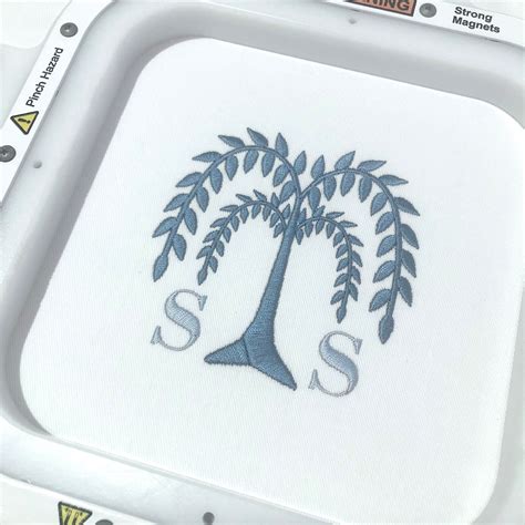 Weeping Willow Tree Machine Embroidery File design - 4 x 4 inch hoop - Silhouette - Monogram ...