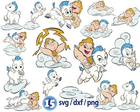 Disney Hercules baby svg, Baby Hercules and Pegasus png, Meg - Inspire ...