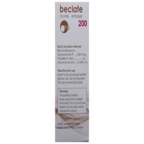 Brand: Beclate 200 Beclometasone 200mcg %, Prescription, Treatment ...