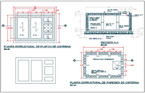 Water tank plan detail view dwg file - Cadbull