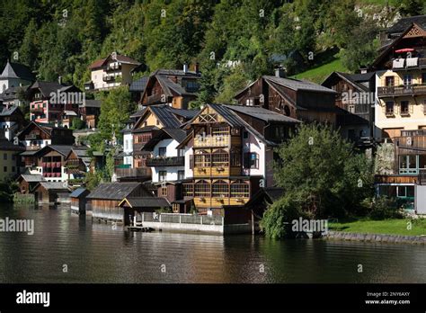 View of Hallstatt from Hallstatt Lake Stock Photo - Alamy