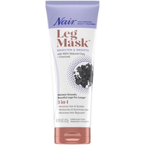 Nair Natural Clay + Charcoal Brighten & Smooth 3-in-1 Leg Mask, 8 oz - Harris Teeter