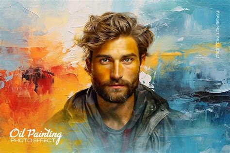 Premium PSD | Abstract oil painting artistic photo effect