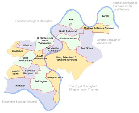 Ward map of the Borough - London Borough of Richmond upon Thames