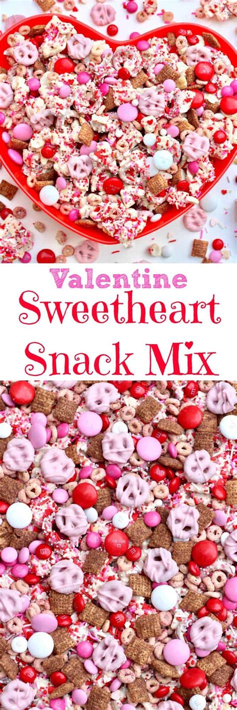 Valentine Sweetheart Snack Mix - The BakerMama