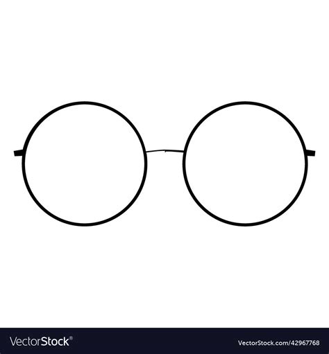 Round glasses black frame Royalty Free Vector Image