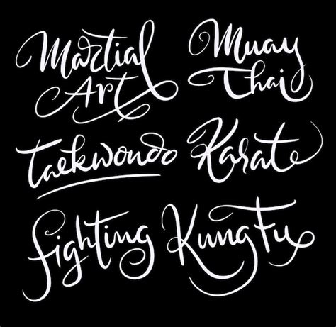 Premium Vector | Martial art and kung fu handwriting calligraphy