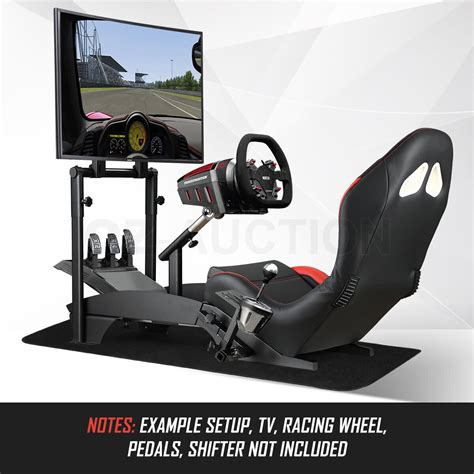 Racing Simulator Cockpit Steering Wheel Adjustable Gaming Chair w/ Monitor Stand | eBay