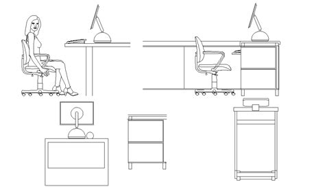 Office Furniture Elevation Design CAD BLocks - Cadbull