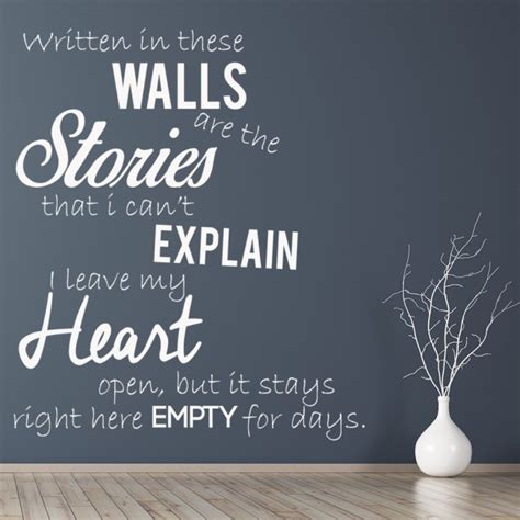 Story Of My Life One Direction Song Lyrics Wall Stickers Music Décor ...