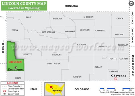 Lincoln County Map, Wyoming