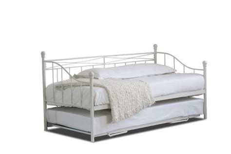 Single Trundle Day Bed White Bedframe - Home Treats UK