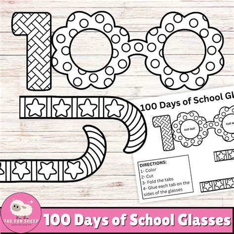 100 Days of School Glasses Craft | 100 Days at School Eyeglasses ...