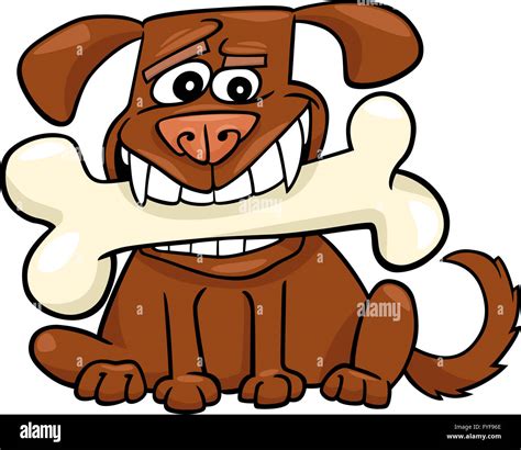 Cartoon Dog with big bone Stock Photo - Alamy