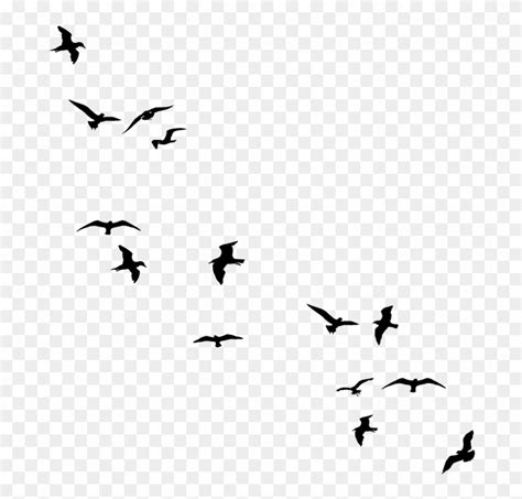 Flying Bird Silhouette Png - Birds Flying Away Drawing, Transparent Png ...