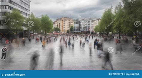 Crowd of People Walking on a Street Created with Generative Ai Tools Stock Illustration ...