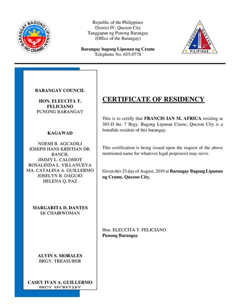 Certificate Of Residency Pa | Hot Sex Picture